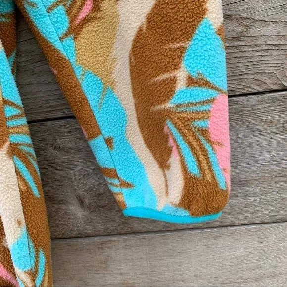 Patagonia Lightweight Synchilla Womens M Snap T Pullover Fleece Feather Print - Picture 6 of 16